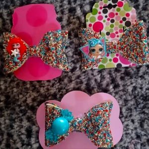 Colorful Glitter Hair Bows